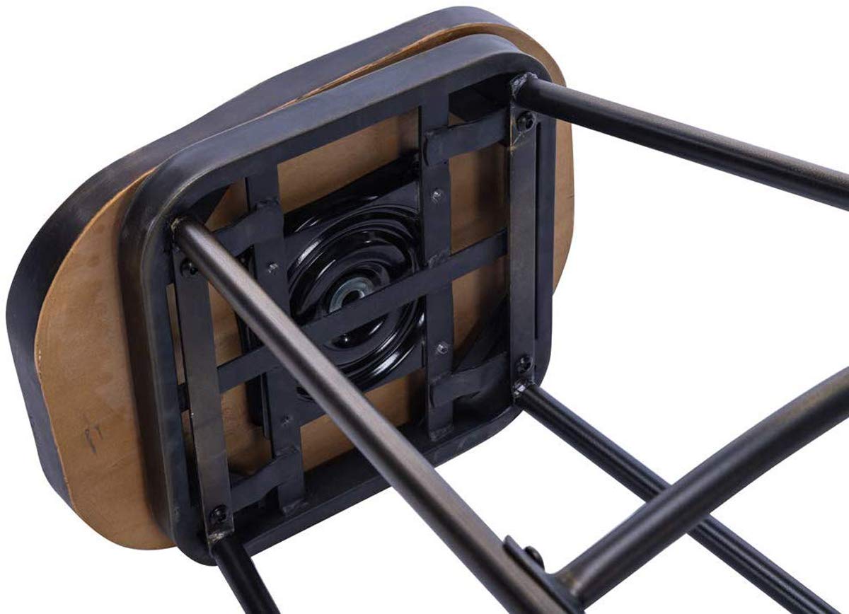 Swivel Bar Stools Set of 2 Industrial Metal - andeworld