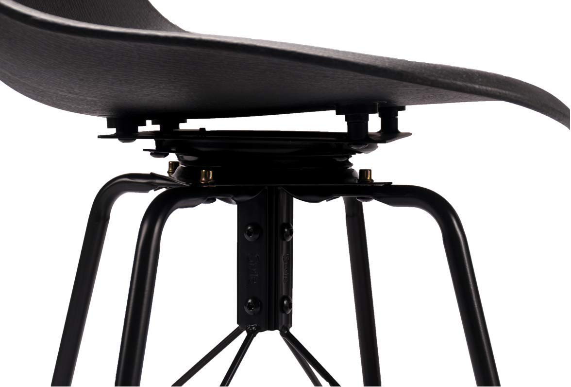 Counter Height Stools Bar Plastic Seat Swivel Chairs Set of 4