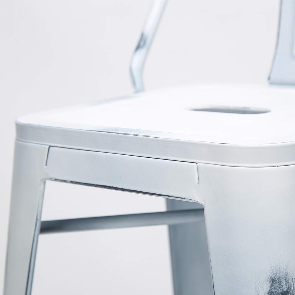 Metal Bar Stools with Backs stools for kitchen counter Set of 4