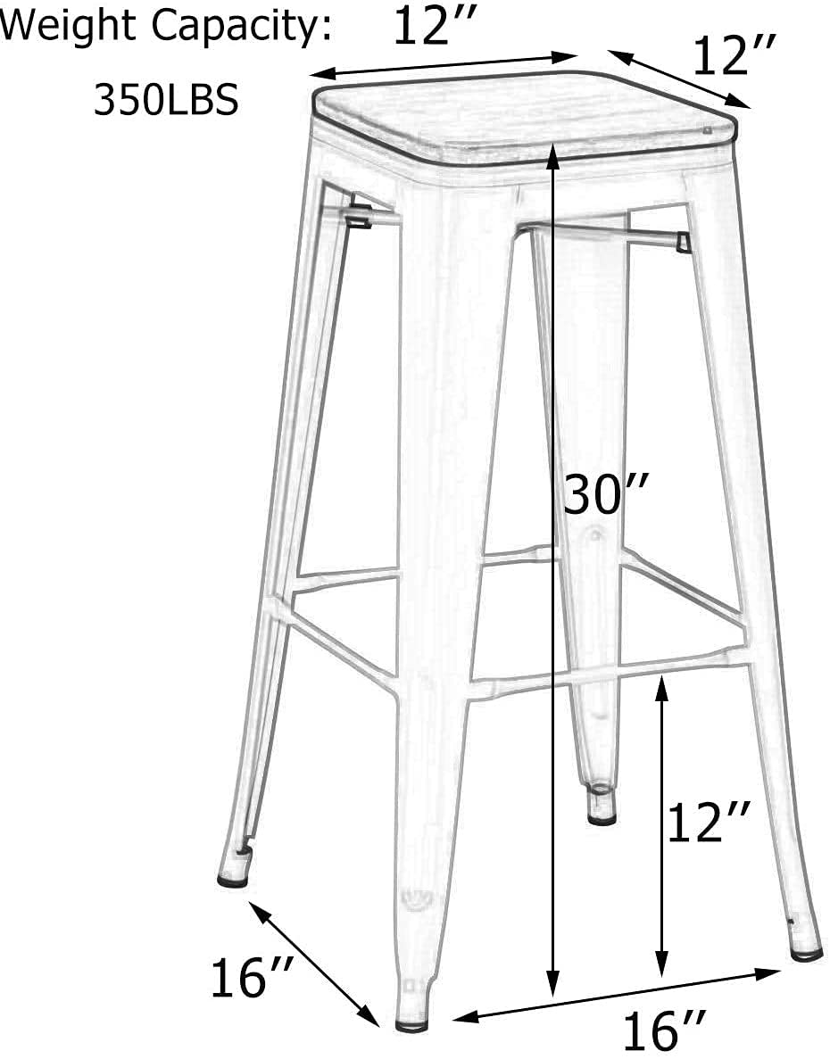 Backless Bar Stools Counter Height stools Set of 4