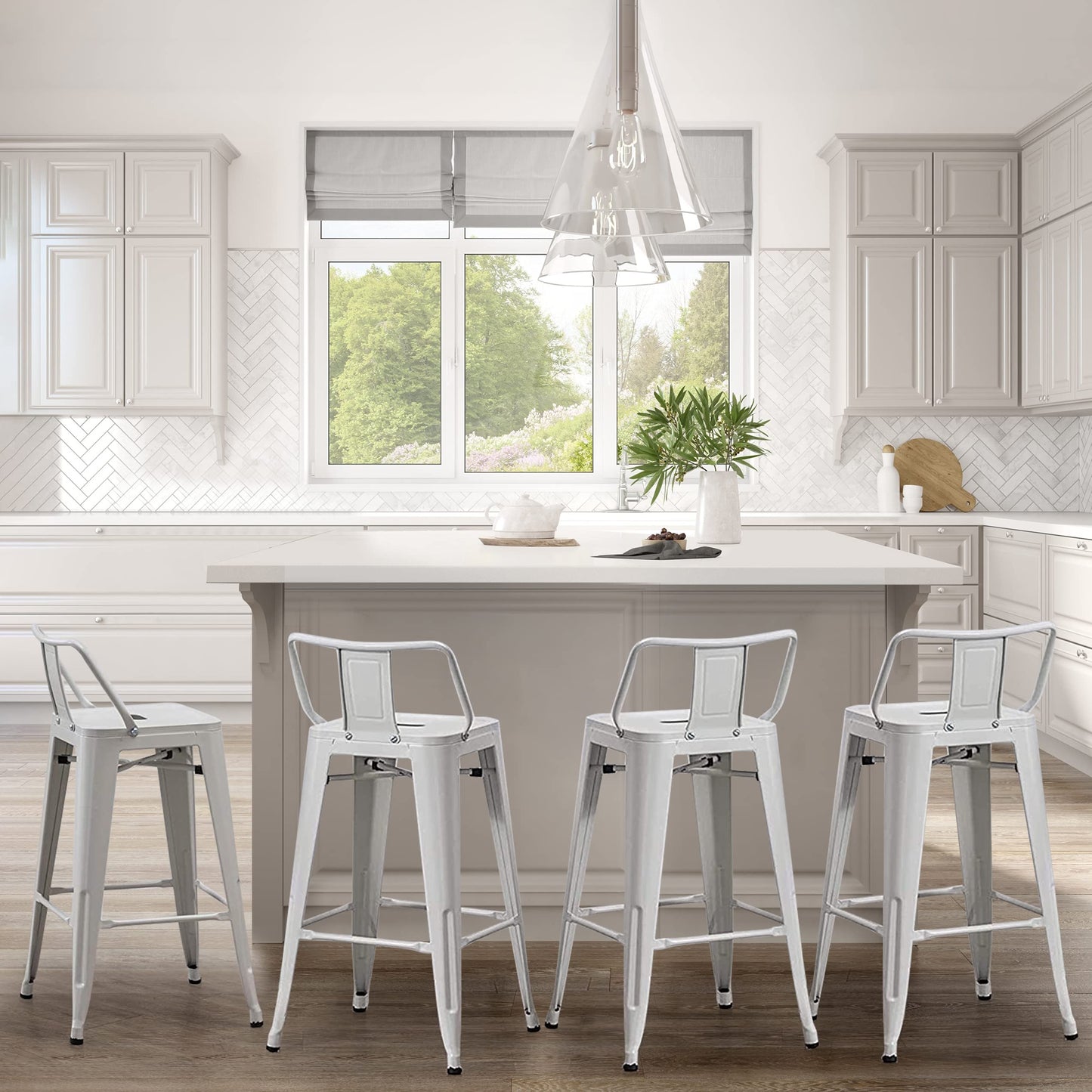 Counter Height Bar Stools with backs Set of 4