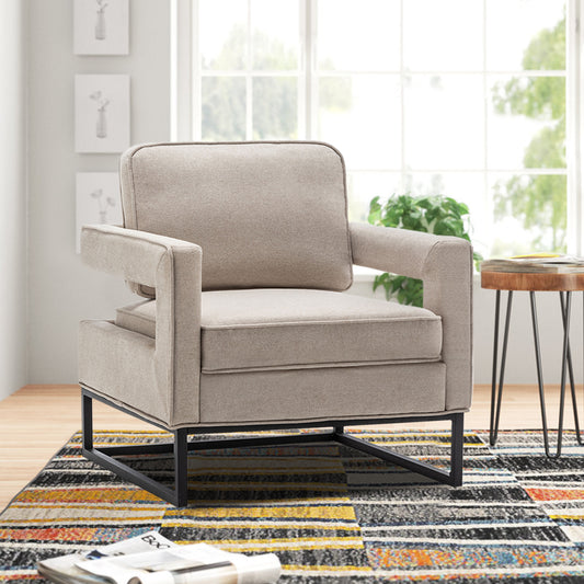 Andeworld Contemporary Upholstered Accent Armchairs Living Room Chair with Black Legs,Single Sofa Chair,Bedroom Reading Chair