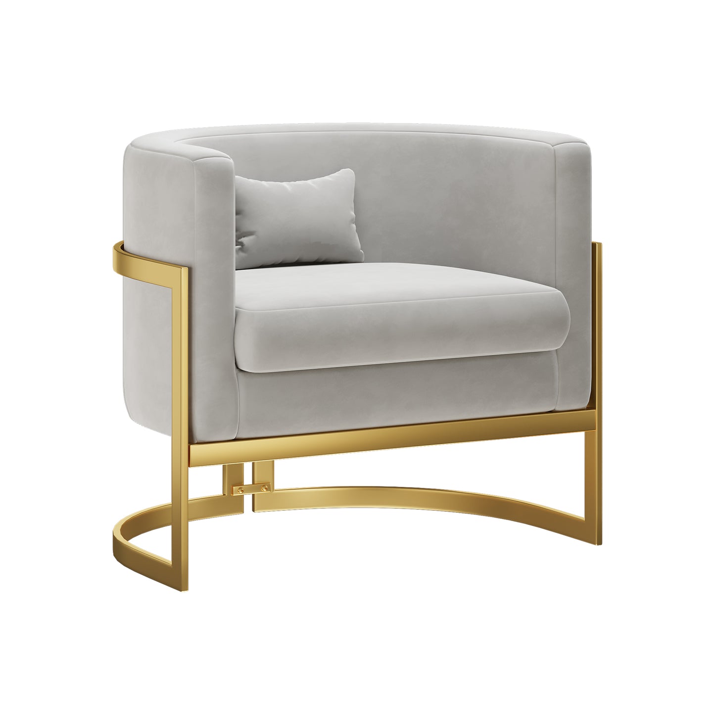 Andeworld Modern Upholstered Velvet Accent Chair Wide Arm Chair for Living Room Bedroom Leisure Chair Barrel Chair Green with Gold Legs