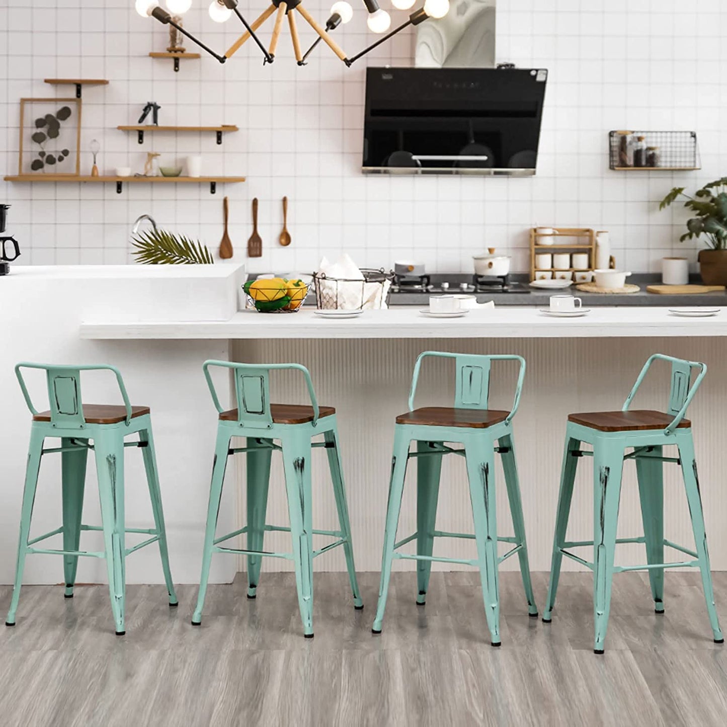 Andeworld Swivel Bar Stool with backs set of 4