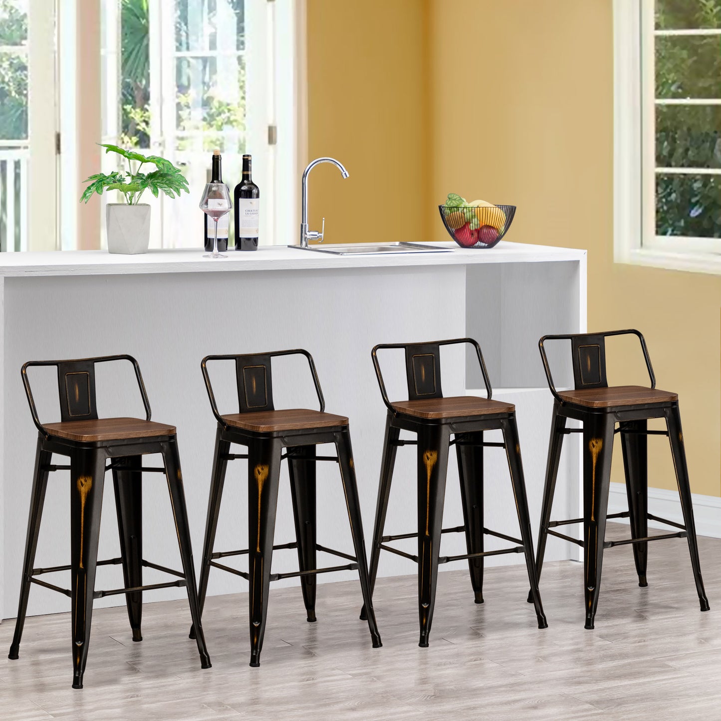 Counter Height Bar Stools Set of 4