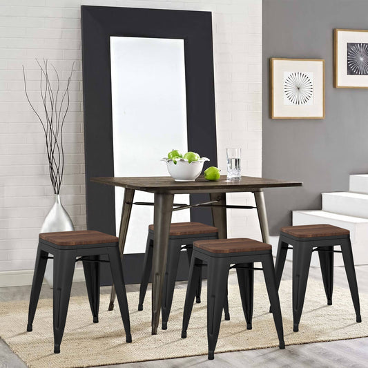 18 inch stool metal dining chairs set of 4