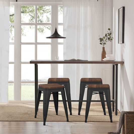 18 inch stool metal dining chairs set of 4