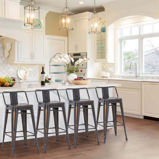 Metal Counter Bar Stool Low Back