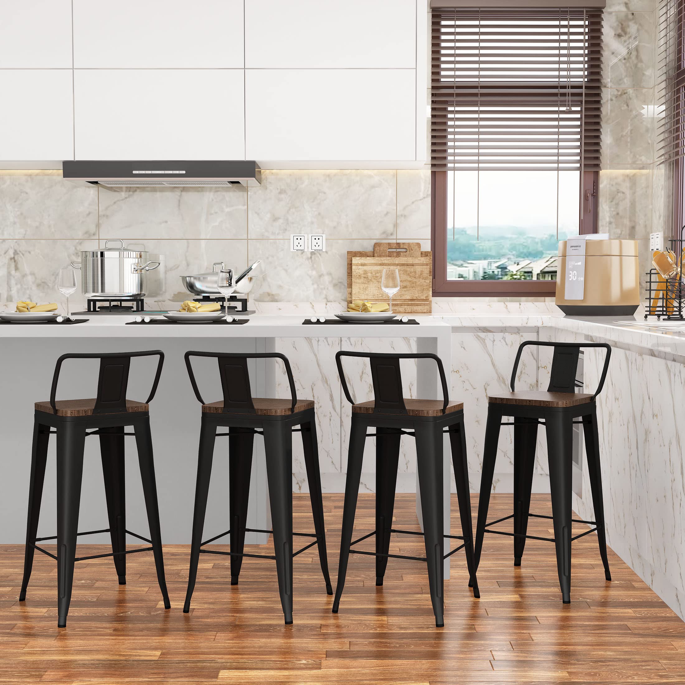 Metal Bar Stools Set of 4 andeworld