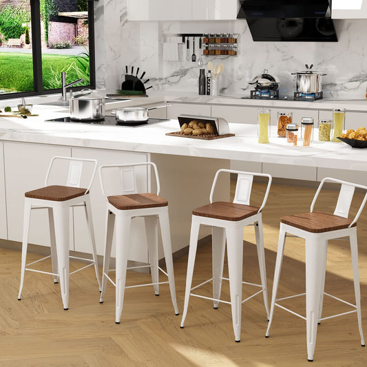 Metal Bar Stools Set of 4