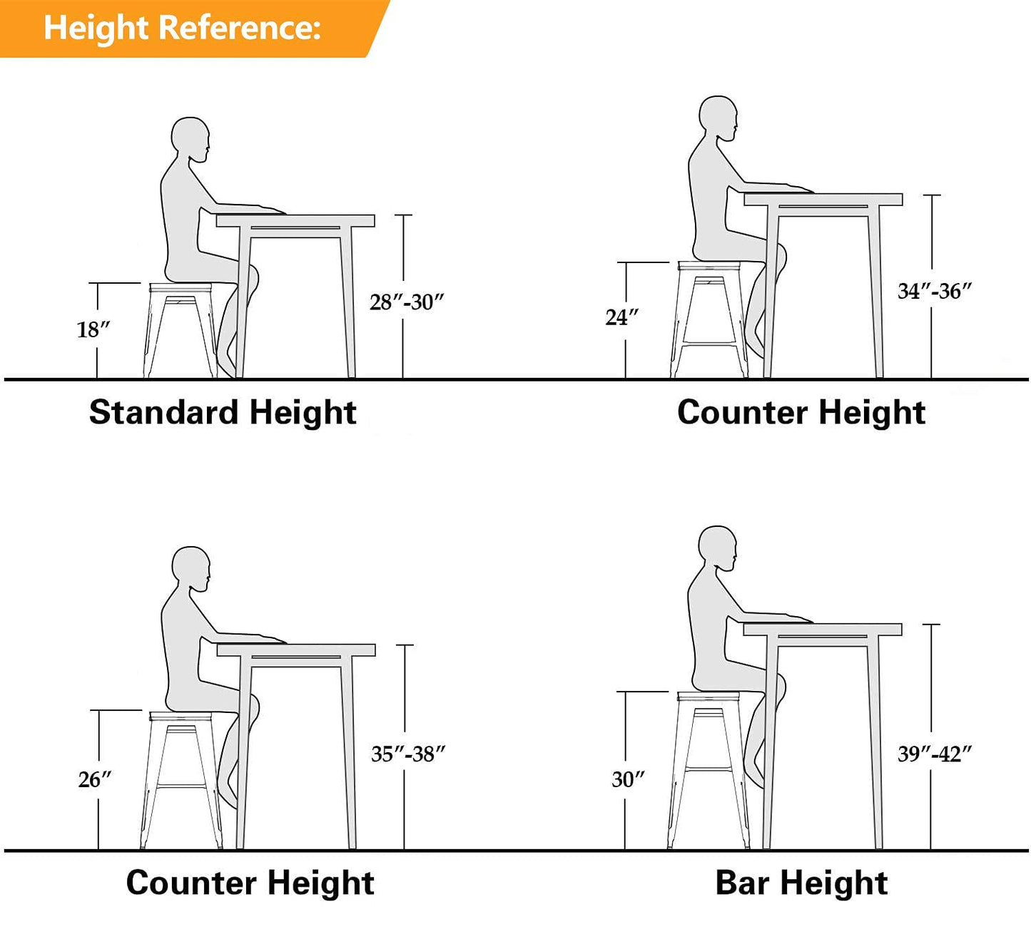 Counter Height Bar Stools Set of 4