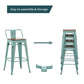 Bar Stools Set of 4 Counter Height Stools Industrial Metal - andeworld