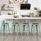 Bar Stools Set of 4 Counter Height Stools Industrial Metal - andeworld