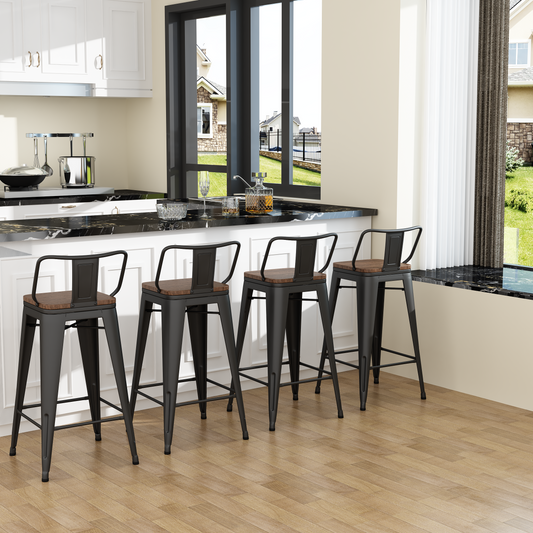 Andeworld Swivel Bar Stool with backs set of 4