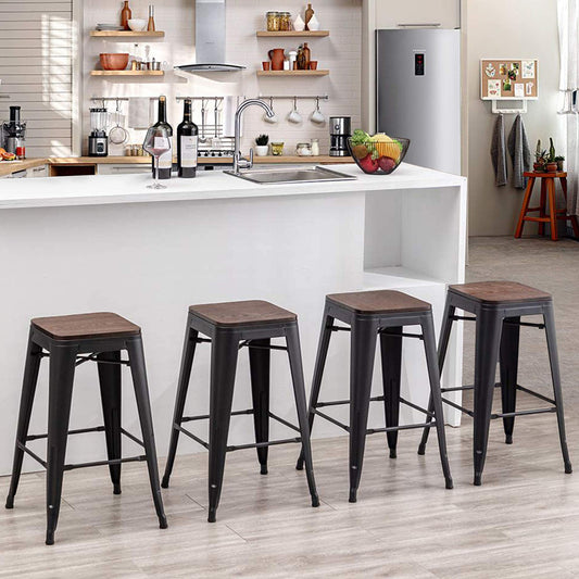 Backless counter stools,Bar Stools Set of 4